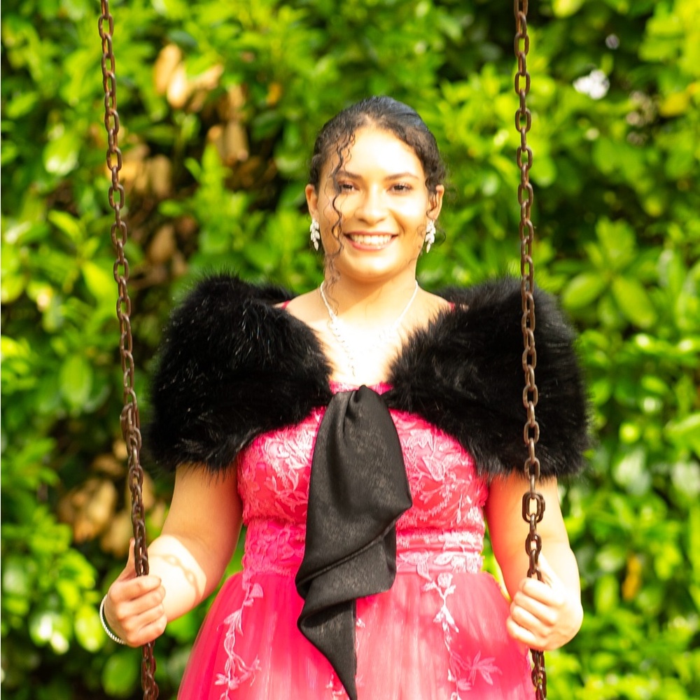 Journeys Black Faux Fur Wrap